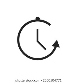 Running out of time. Don't waste time clock watch concept vector icon isolated on white