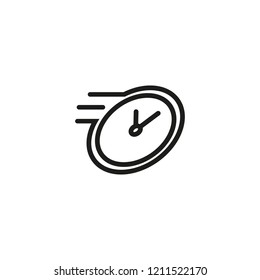 Running out timer line icon. Express delivery, rush hour, training session. Fast time concept. Vector illustration can be used for topics like business, service, time management