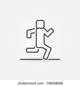 Running outline icon. Vector sport or run concept symbol in thin line style