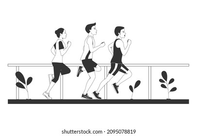 running outline stock outline vector illustration  