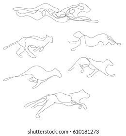 
Running Panther Line Drawing Vector