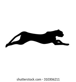 Running panther silhouette. Vector illustration
