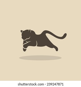 Running panther - vector illustration