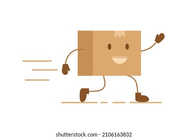 Running paper box - fast delivery concept
