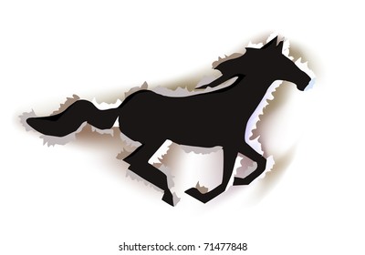 running paper horse