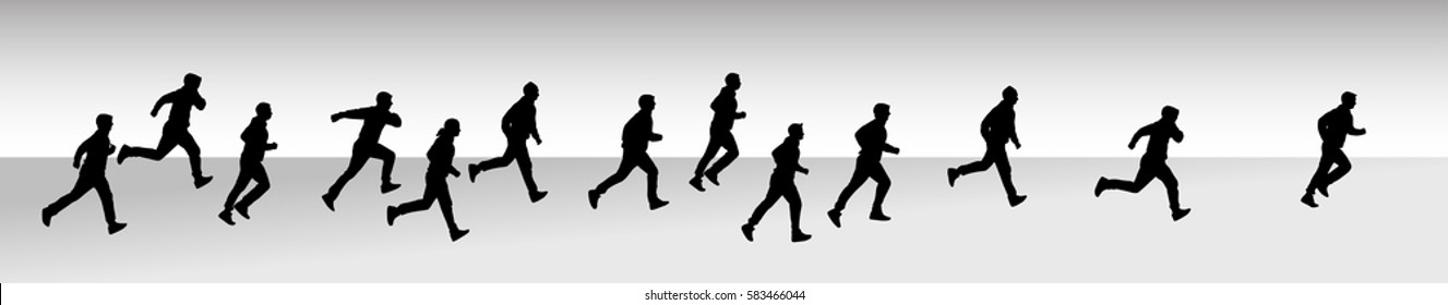 Running people.