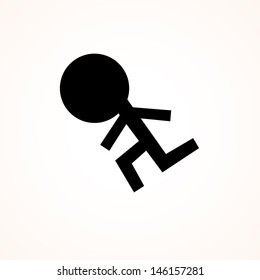 Running people black symbol vector