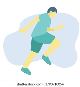 Running people Flat Design Vector Illustration