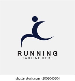 Running people logo symbol vector illustration design.Healthy running marathon athletes sprinting vector logo