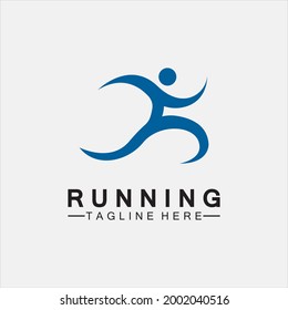 Running people logo symbol vector illustration design.Healthy running marathon athletes sprinting vector logo