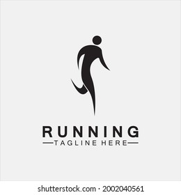 Símbolo de la persona corriendo diseño de ilustración vectorial.Atletas maratonistas corriendo saludables sprint vector logo