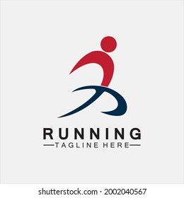 Running people logo symbol vector illustration design.Healthy running marathon athletes sprinting vector logo