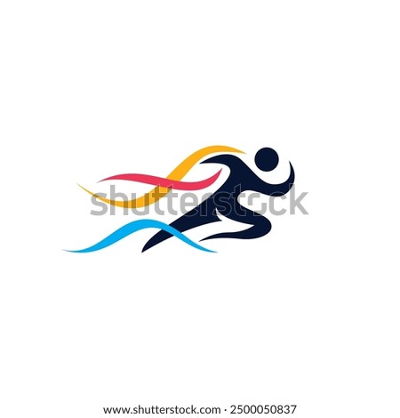 Running People Logo Vector. Run Icon