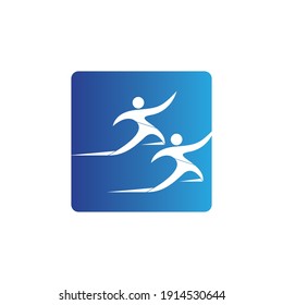 Running people logo vector template