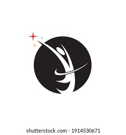 Plantilla vectorial de logotipo de personas en ejecución