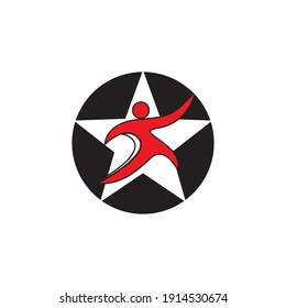 Running people logo vector template