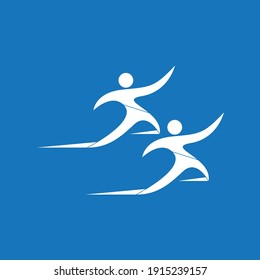 Running people logo vector template