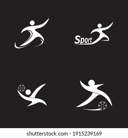 Running people logo vector template
