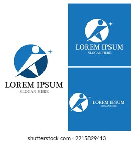 Running people logo vector template