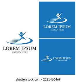Running people logo vector template