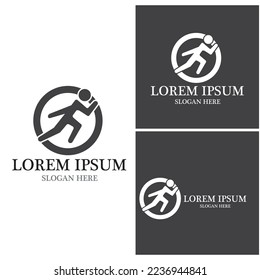 Running people logo vector template