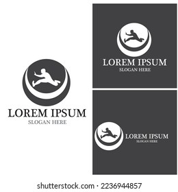 Running people logo vector template