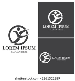 Running people logo vector template