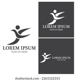 Plantilla vectorial de logotipo de personas en ejecución