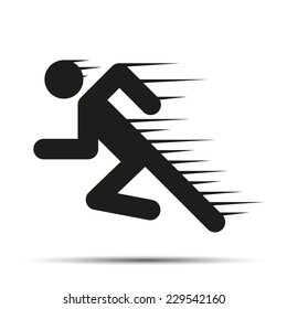 Running people in motion. Simple symbol of run isolated on a white background. Vector Illustration. 