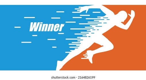 Running people in motion, vector illustration