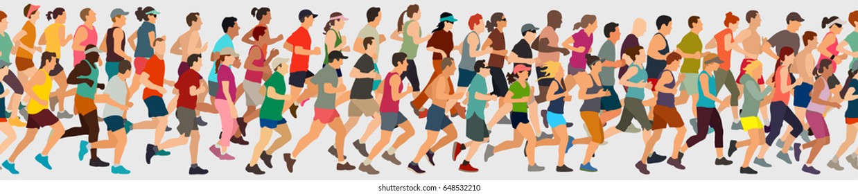 Running people seamless pattern
