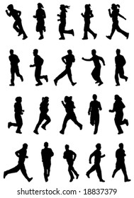 running people set