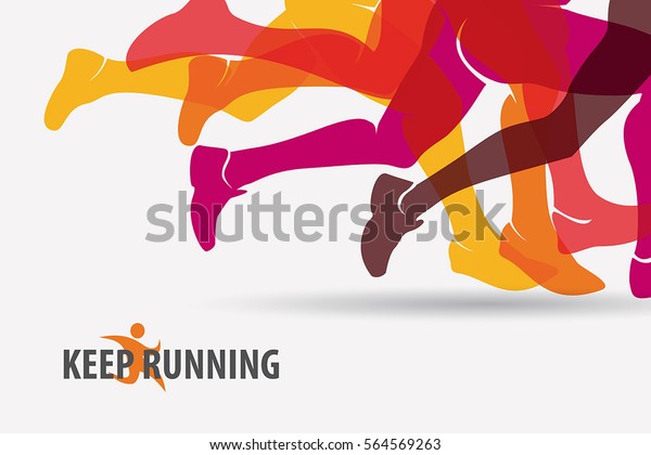 Running People Set Silhouettes Sport Activity Stock Vector (Royalty ...