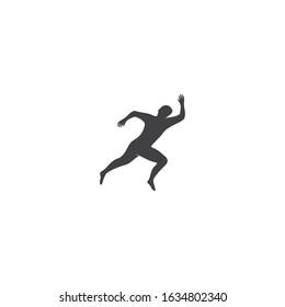 Running people silhouette illustration vector template