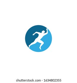 Running people silhouette illustration vector template