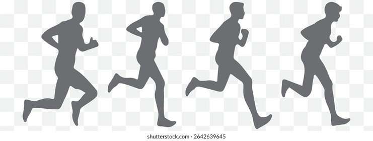 Running people silhouettes eps 10