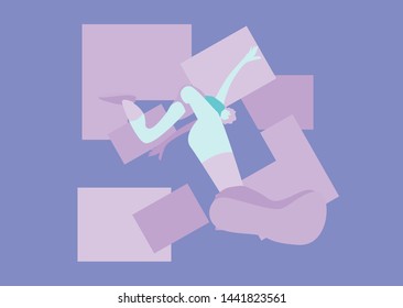 running people silhouettes, sport and activity background