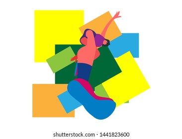 running people silhouettes, sport and activity background