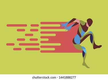 running people silhouettes, sport and activity background