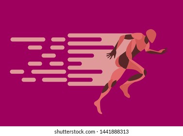 running people silhouettes, sport and activity background