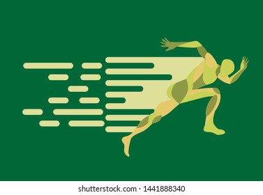 running people silhouettes, sport and activity background