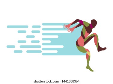 running people silhouettes, sport and activity background