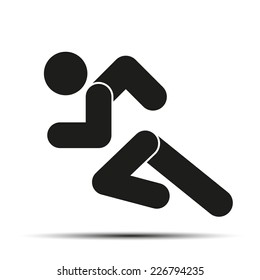 Running people. Simple symbol of run isolated on a white background. Vector Illustration.