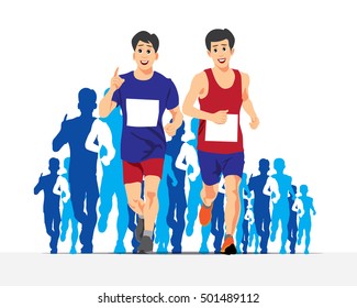 RUNNING PEOPLE VECTOR CONCEPT