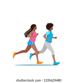 Running people.Vector illustration.
