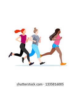 Running people.Vector illustration.