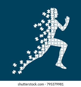 Running person from the collapsing puzzles.