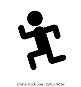 Running person icon, flat design of running person