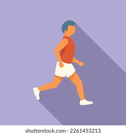 Running person icon flat vector. Active gym. Workout athlete
