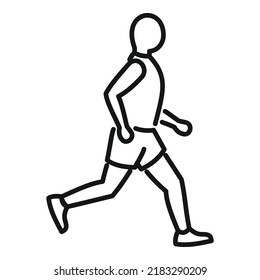 Running person icon outline vector. Active gym. Workout athlete